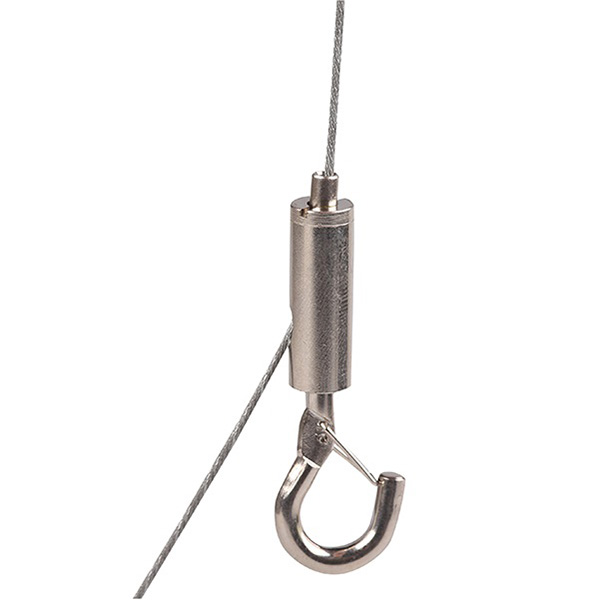 Firstlight Drahtseilhalter nickel mit Karabinerhaken Seil Ø 0,8-1,5mm