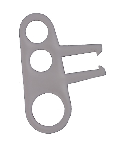 Trekontlasting 3 gats wit, geschikt om kroonsteen 2 of 3 polig in te klikken, voor H03VVF 2x0,75mm2 en H03VV-F 3x0,75mm2