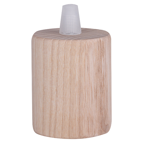 FL lamphouder E27 M10x1 zonder aarde model rond laag met trekontlasting essenhout

