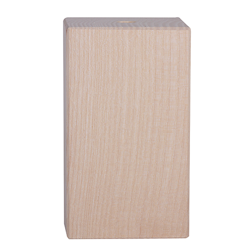Lamphouder E27 M10x1 zonder aarde model vierkant hoog met trekontlasting essenhout

