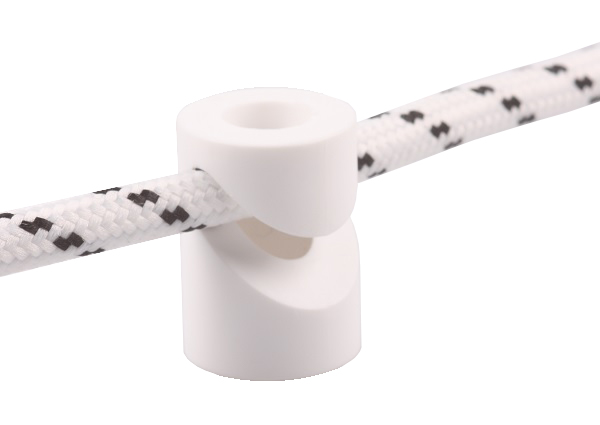 Kunststof steun voor stofkabel tot 7,2mm wit