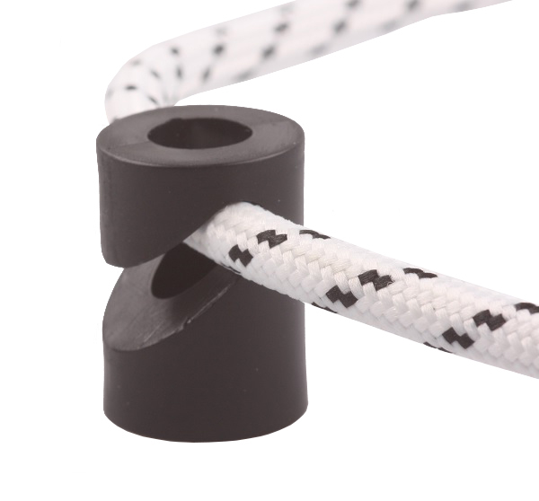 Kunststof steun voor stofkabel tot 7,2mm zwart