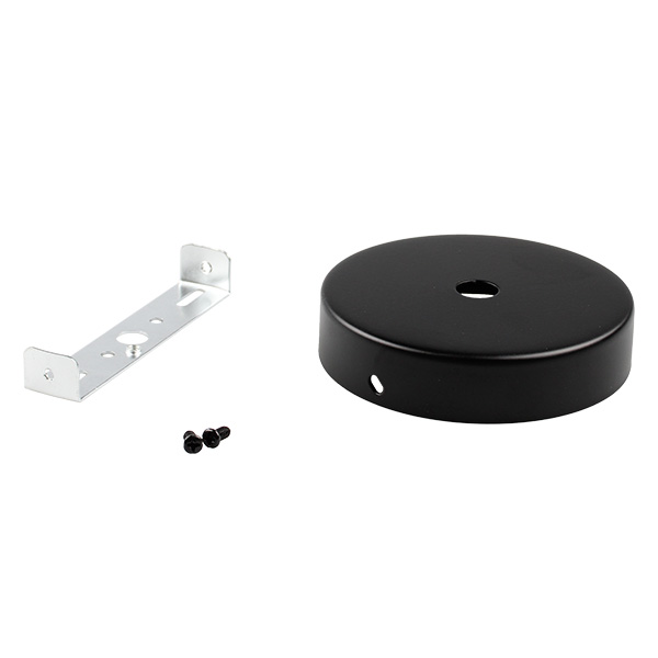 FL plafondkap staal 100x23,5mm gat 13,5mm zwart mat
