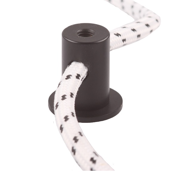 Firstlight messing steun met gat voor stofkabel zwart