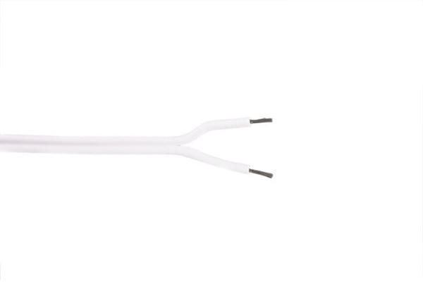 Silicone tweelingsnoer 2x0,75mm2 wit per meter