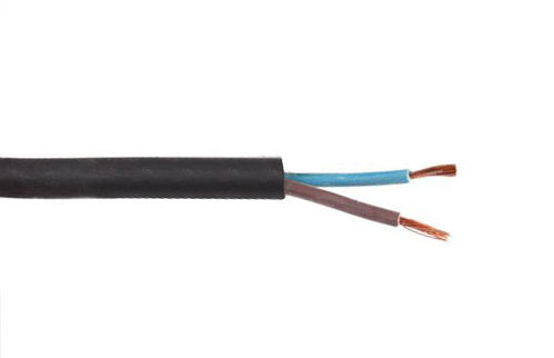 VMvL H05VV-F 2x0,75mm2 rond zwart per rol 100m
