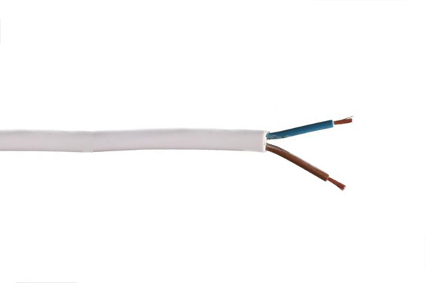 VMvL H05VV-F 2x2,5mm2 rond wit per rol 100m