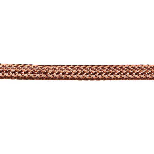 Kabel 2x0,75mm2 per meter met decoratieve koperkleurige mantel fijn geweven en witte binnenkabel
