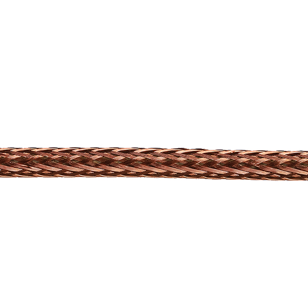 Kabel 2x0,75mm2 per meter met decoratieve koperkleurige mantel grof geweven en transparante binnenkabel