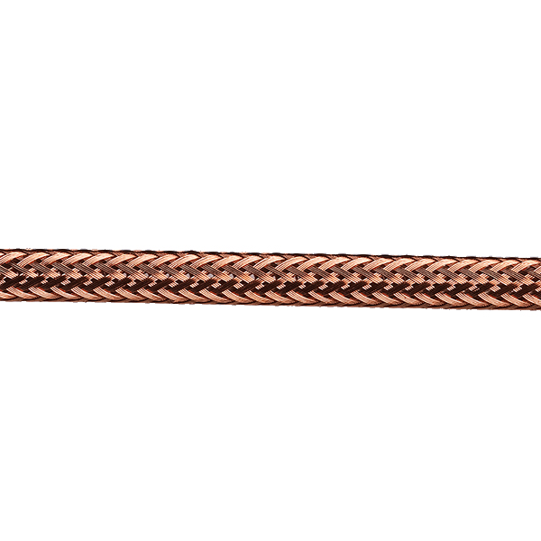 Kabel 3x0,75mm2 per meter met decoratieve koperkleurige mantel fijn geweven en transparante binnenkabel
