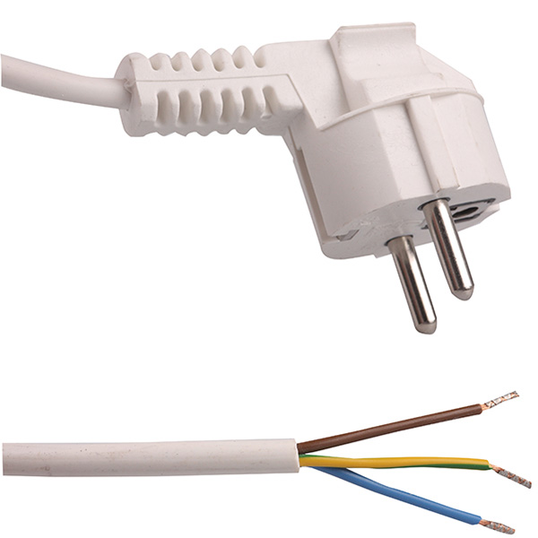Satiplugs aansluitsnoer aangegoten haakse stekker 3x0,75mm2 3,0m wit