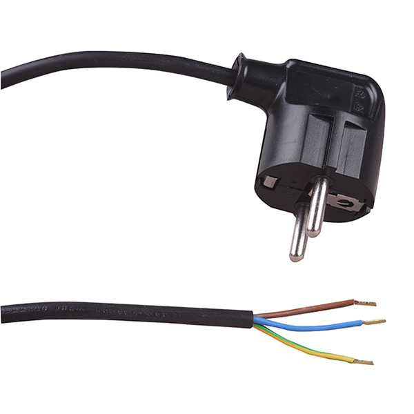 FL aansluitsnoer haakse stekker 3x0,75mm2 3,0m zwart