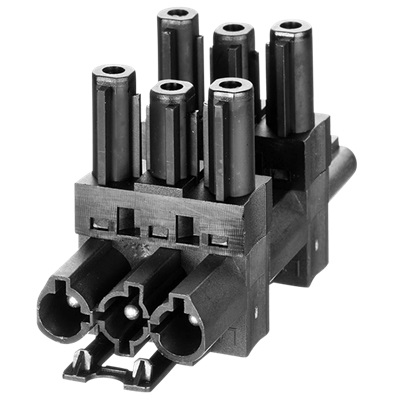 Adels Contact AC 166 GVT 4/3 T-splitter 1 in 3 uit met vergrendeling voor platte 3 polige connectoren