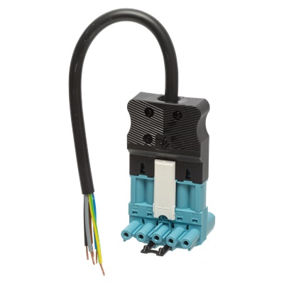Adels Contact AC166 ALCGS/5-5075 DALI T-splitter 1 in 2 uit met vergrendeling voor platte 5 polige connectoren met aansluitsnoer 5x0,75mm2 0,3m Eca