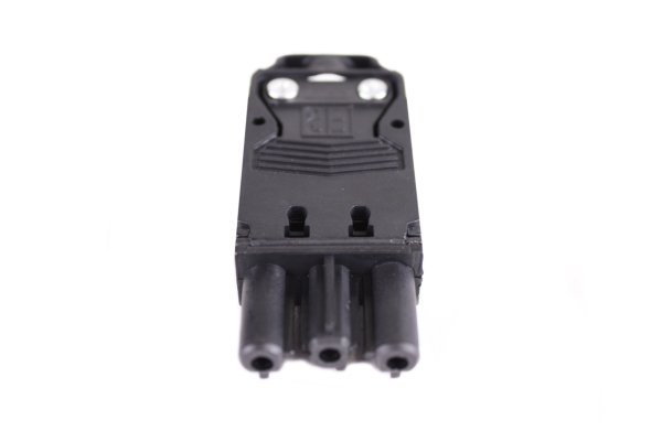 Elet-Plast 3 polige platte stekker 1,5mm2 schroefuitvoering zwart plat female