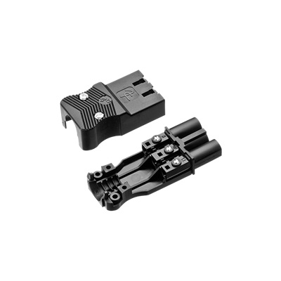 Adels 3 polige platte stekker 1,5mm2 schroefuitvoering zwart plat male