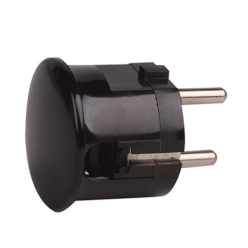 Kaiser stekker met zij invoer haaks duroplast PEN en randaarde zwart (bakeliet look)