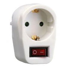 Doorvoerstekker 1 voudig met randaarde en schakelaar met controle lamp