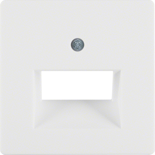 Berker Q.1, Q.3, Q.7  inzetplaat 2 voudig 45° RJ11, RJ12, RJ45 polarwit RAL 9010 zijdeglans