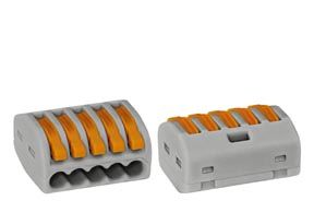 Wago 222-415 lasklem met hendel 0,08-2,5mm2 24A voor massieve en geslagen draad, 0,08-4,0mm2 32A voor soepele draad 5 voudig