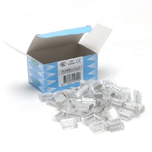 Conex lasklem 1,0-2,5mm2 transparant mini voor massieve draad 5 voudig /50