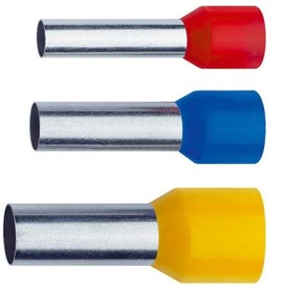 Adereindhuls 0,75mm2 grijs geisoleerd lengte 8mm ( totaal 14mm) zakje 100